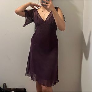 🌞Purple Flowy Sleeve Chiffon Dress🌞